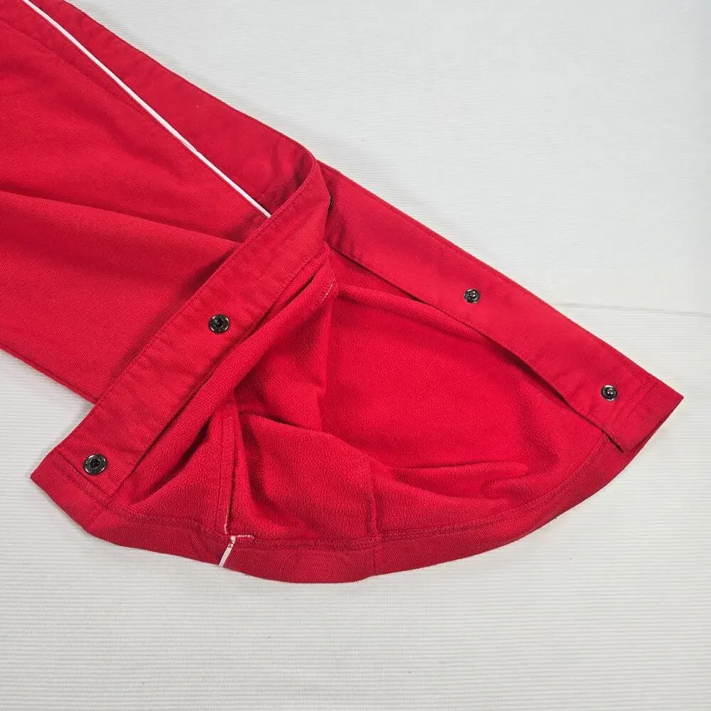 Vintage Y2K‎ Nike Team Red Warm Up Rip Off Button Snap Pants Men's Size XL